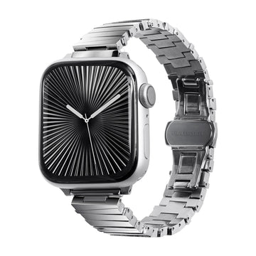 LINKS MARCH Watch Strap for Apple Watch Series 4-10 & SE & ULTRA - SLIVER