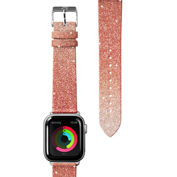 OMBRE SPARKLE Watch Strap for Apple Watch Series 4-10 & SE & ULTRA - Peach
