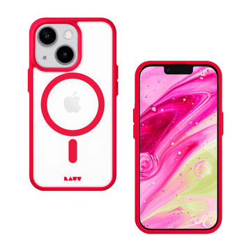 HUEX PROTECT case Compatible with MagSafe for iPhone 14 Series - Red