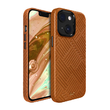 MOTIF case Compatible with MagSafe for iPhone 14 Series - Brown Lines